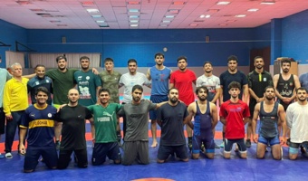 تمرینات کشتی‌گیران دانشگاه تهران برای حضور در مسابقات انتخابی دانشگاه های منطقه یک کشور